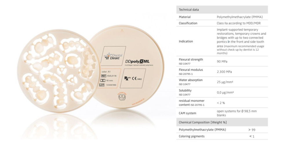 Discuri PMMA DD poly X ML