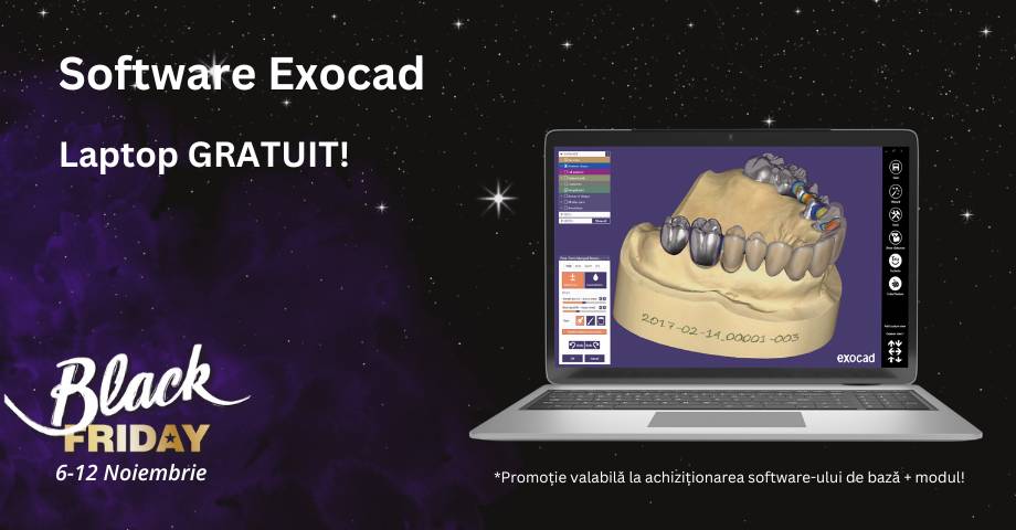 Super promoție Black Friday! Cumpără Exocad + 1 modul și primești un laptop high-end gratuit!